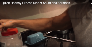 Quick Healthy Fitness Dinner Salad and Sardines